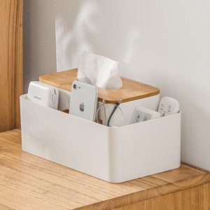 Caja Organizadora con Servilletero Caja de soporte para pañuelos de escritorio