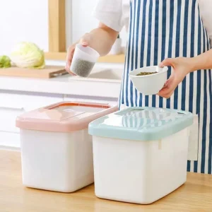 Caja dispensador almacenamiento de granos menestra de Gran Capacidad Cubo de arroz extraíble