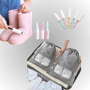 Combo Rodillo Removedor de Pelo Quita y Pack de 2 unidades Bolsa para zapatos