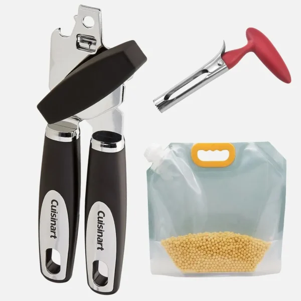 Combo Abrelatas Cuisinart + bolsa hermética para guardar alimentos + descorazonador de manzana 1 combo abrelatas bolsa hermética descorazonador manzana