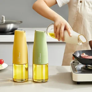 Dispensador de aceite o vinagre con apertura y cierre automático 500 Ml/16,9 Oz a prueba de fugas y sin goteo