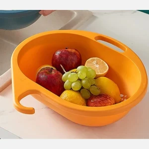 Escurridor-colador-cesta-verdura-fruta naranja