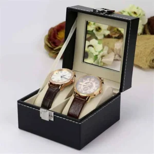 Estuche para relojes 2 divisiones caja de almacenamiento joyero