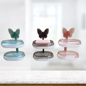 Jabonera doble modelo mariposa
