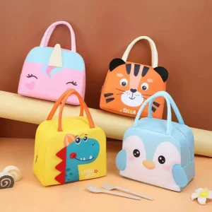 Lonchera térmica impermeable modelo animales bolsa de alimentos de dibujos animados almacenamiento de alimentos