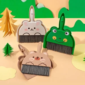 Mini Escoba con Recogedor Modelo animales para limpieza de escritorio oficina Cepillo de Barrido de Mano y Recogedor