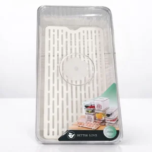 Organizador acrílico con tapa y escurridor