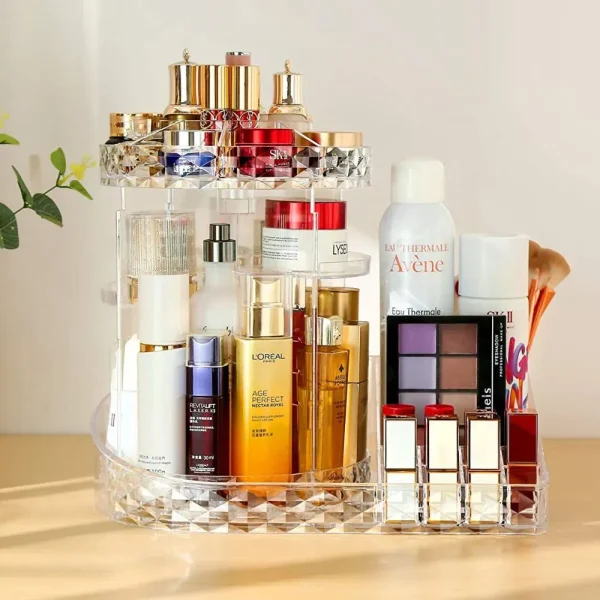 Organizador acrílico 2 en 1 Organizador de maquillaje giratorio 5 Organizador acrílico 2 en 1 Organizador de maquillaje giratorio - Imagen 5