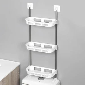 Organizador de pared para inodoro de 3 niveles Estante de almacenamiento multifuncional para pared