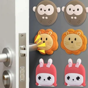 Pack de 2 Tope de puerta autoadhesivo Protector de pared almohadilla de choque de dibujos animados
