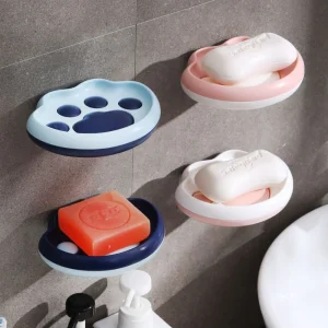 Set de 2 Jabonera modelo Pata de Gato, soporte para jabón de baño