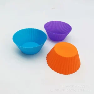 Set de 3 Pirotines de silicona 7CM x 4.5 cm Molde redondo para magdalenas