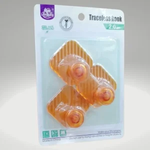 Set de 3 ganchos sin clavos pegatina de tornillo sin clavos sin rastro para marco de fotos color naranja