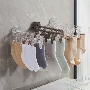 Tendedero colgador multifuncional con ventosa percha de viaje plegable