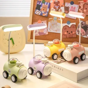 Tren LED lámpara de escritorio pequeña carga USB sacapuntas de escritorio para estudiantes